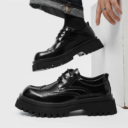 Brand Man Shoes Formal Green Glossy Leather Shoes for Men Lace Up Oxfords for Male Wedding Party Office Business Casual Shoe Men