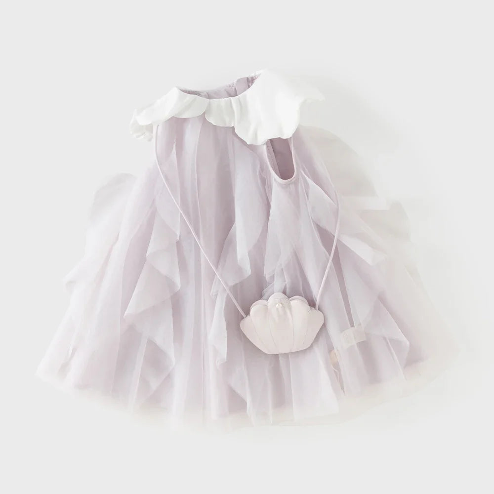 Girls Mesh Dresses Summer Baby Princess Dress Children Clothes Purple Sleeveless Elegant Cool Charm Party DB2261825