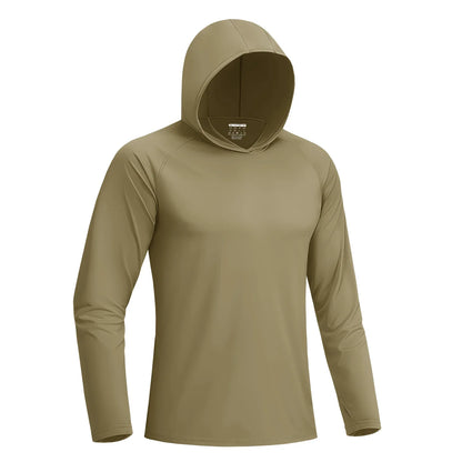 Sun Protection Shirts Mens Long Sleeve Hoodie Casual UV-Proof T-Shirts Breathable Lightweight Quick Dry T shirts Swim