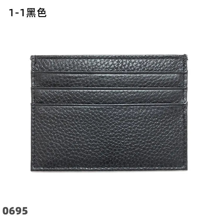 Porte-cartes en cuir de vachette avec logo personnalisé pour femme et homme, sac à cartes fin en cuir véritable, gravure du nom, portefeuille de luxe décontracté