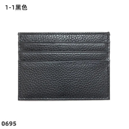 Porte-cartes en cuir de vachette avec logo personnalisé pour femme et homme, sac à cartes fin en cuir véritable, gravure du nom, portefeuille de luxe décontracté