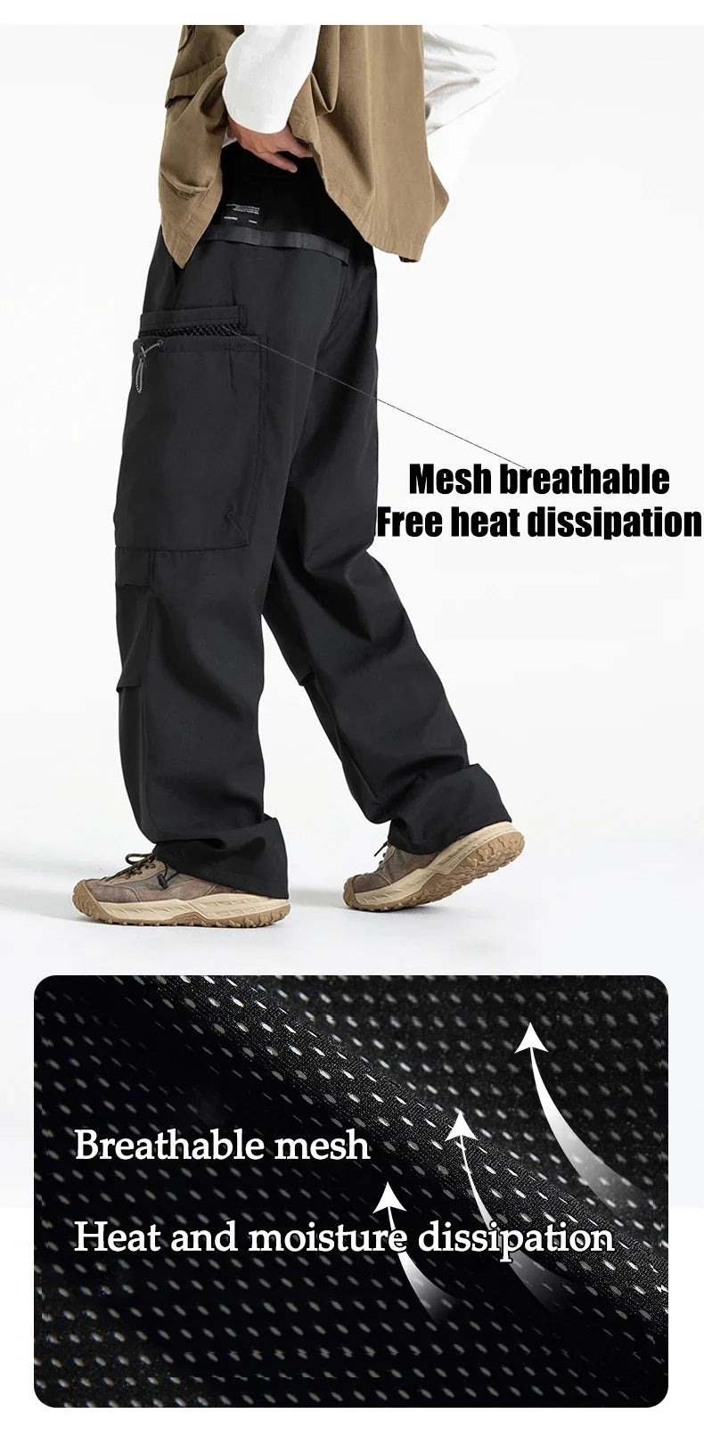 Hiking Pants Men Waterproof Windproof Breathable Elastic Waist Climbing Trekking Fishing Pants Camping Casual Overalls Trousers
