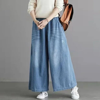 2024 baggy jeans Women y2k New Casual Streetwear Denim Pants Wide leg Street Style Vintage High Waist Pockets ripped Jean Femme