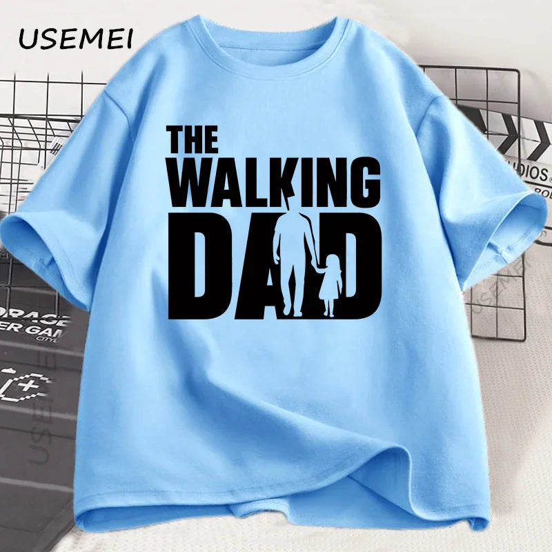 The Walking Dad Funny T-Shirt Funny Father and Daughter Matching Tee Shirt Cool Dad Graphic T Shirts Best Father's Day Clothes