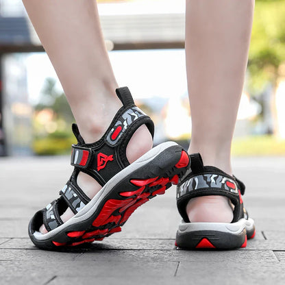 Children's Anti-Slip Summer Sandals for Boys Outdoor Anti-Collision Casual Walking Shoe Breathable Kids Beach Sandals Size 28-39