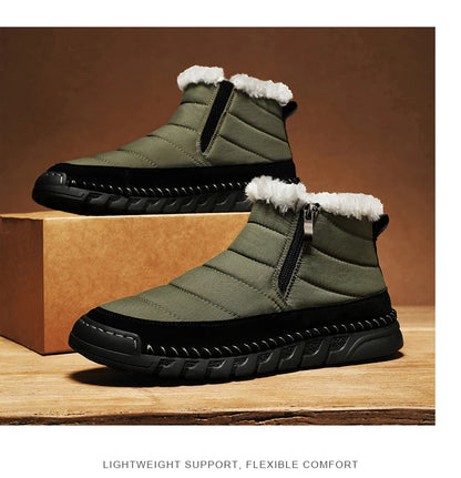 New Fashion Men's Boots Winter Plush Men Snow Boots Warm Fur Ankle Boots Outdoor Non-slip Sneakers Winter Casual  Boots Size 46