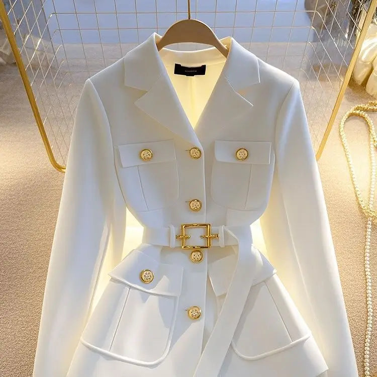 Women's Suit Jacket 2025 Spring Autumn High-End Temperament Ladies Blazer Coat Korean Version Fashion Versatile Lady Outerwear
