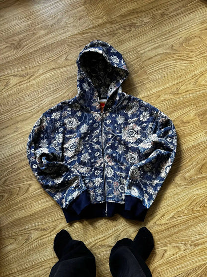 Mountainous Carving Harajuku Hoodie Y2K New Fleece Thickened Got Print Zipper Hoodie Women Street Hip Hop Joker Loose Sweatshirt