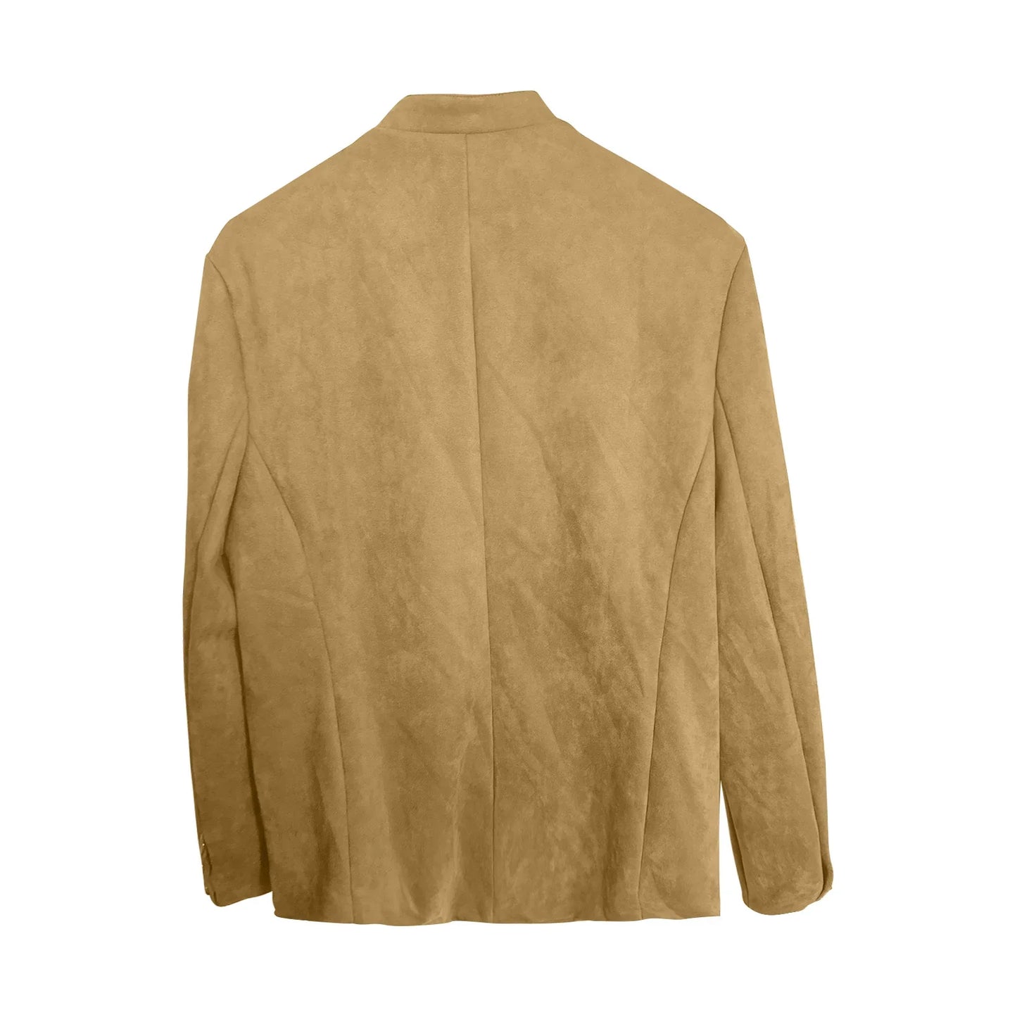 Autumn Winter Men'S Casual Blazer Jacket Stand Collar Long Sleeve Solid Color Single Breasted Button Fashion Jackets