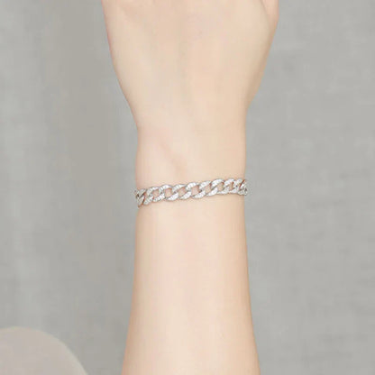 Full 1.2mm D Color Moissanite Cuban Link Bracelet For Men Women Unisex S925 Silver Pass Diamond Test 8mm Wrist Bracelets