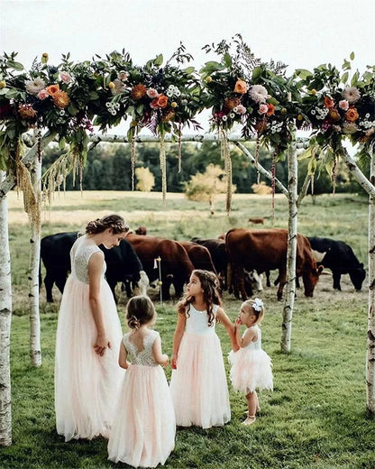 Princess Party Lace Flower Girl Dress Baby Kids Summer Wedding Birthday Dresses Children Clothing 2 4  6 8 10 12 14