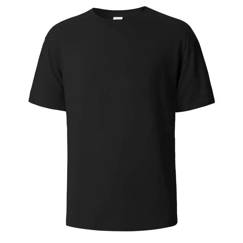 2026 New Eco Friendly Comfortable Pure White Heavy T Shirt Mens Summer Pure Cotton Short Sleeve Unisex Streetwear Fashion
