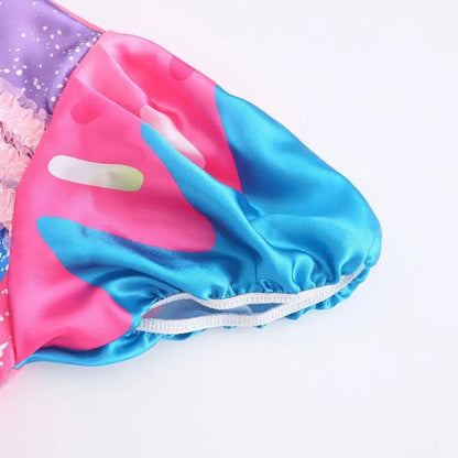 Girls Candy Fairy Lollipop Cosplay Costume Toddler Carnival Purim Rainbow Vestidos Girls Birthday Party Long Short Sleeves Dress