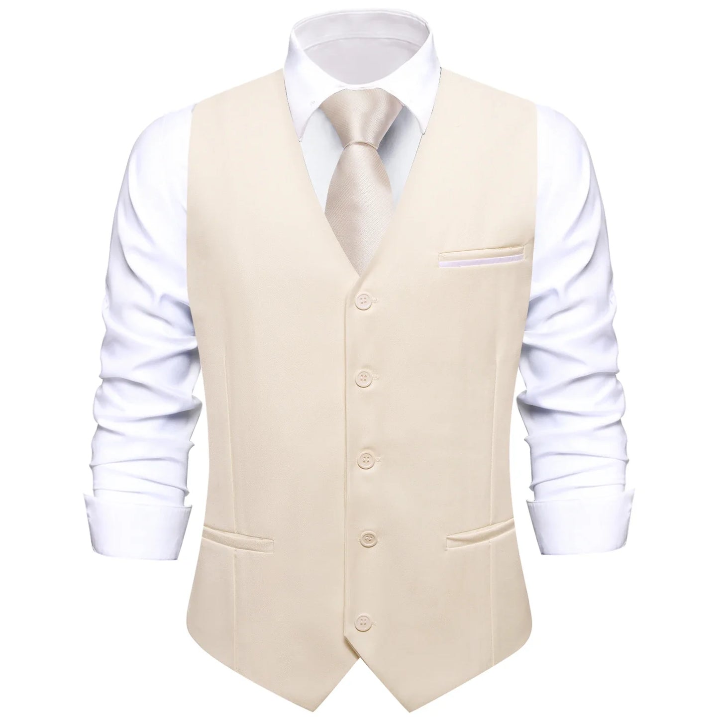 Solid Peach Pink Men Vest Wedding Slim Waistcoat Neck Tie Hanky Cufflinks Set for Male Business Party Designer Gifts