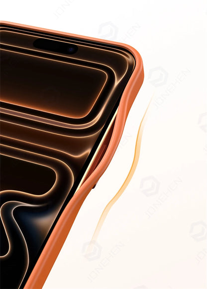 Magnetic Business Simplicity Shockproof Orange Bumper Camera Button Case For iPhone 17 16 15 14 Pro Max Clear Cover For Magsafe