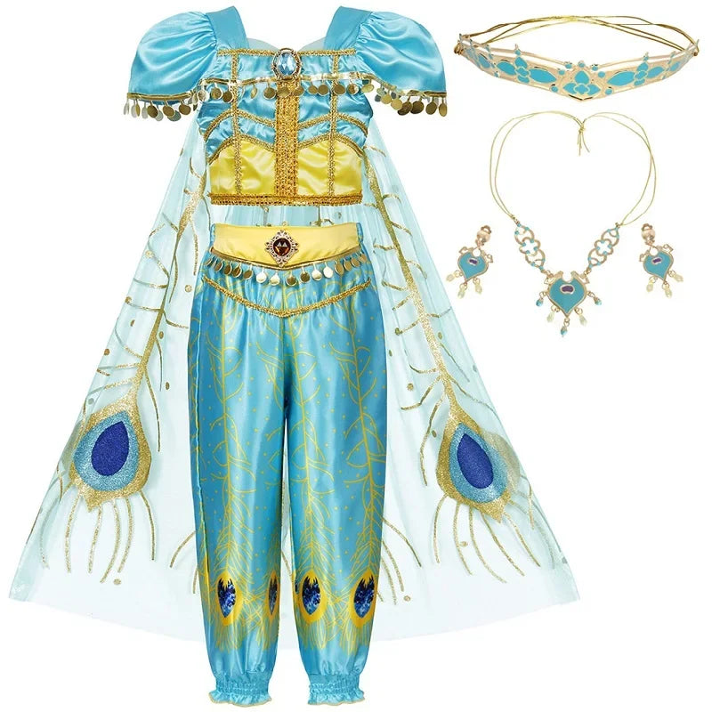 Halloween Party Princess Dress Kids Jasmine Costume