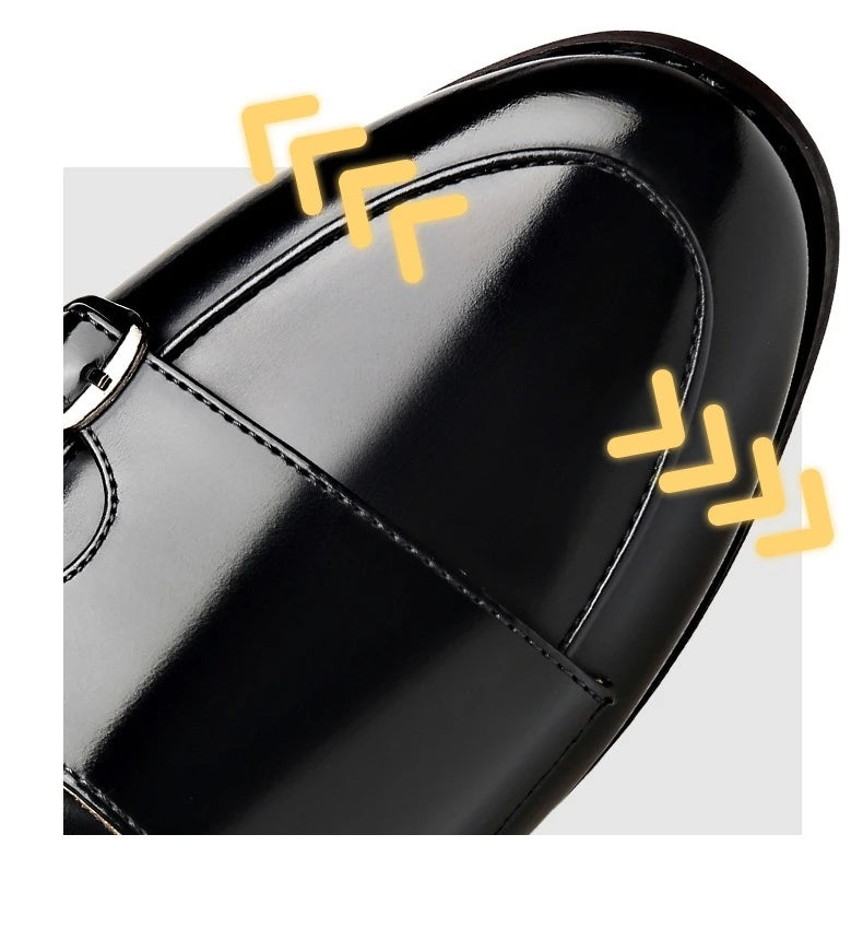 Spring Summer New Cow Leather Shoes for Men Buckle Designer Loafers Male Solid Color Big Size Fashion Business Casual Shoes Man