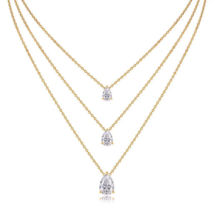 1-5ct Pear Cut Moissanite Pandent Necklace GRA Certified 925 Sterling Silver Plated 18k Gold Dainty Necklaces for Women