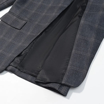 Women Fashion Plaid Blazer Coat Stand Collar Long Sleeve Jacket 2026 Spring Trend Casual Office Lady Chic Outerwear