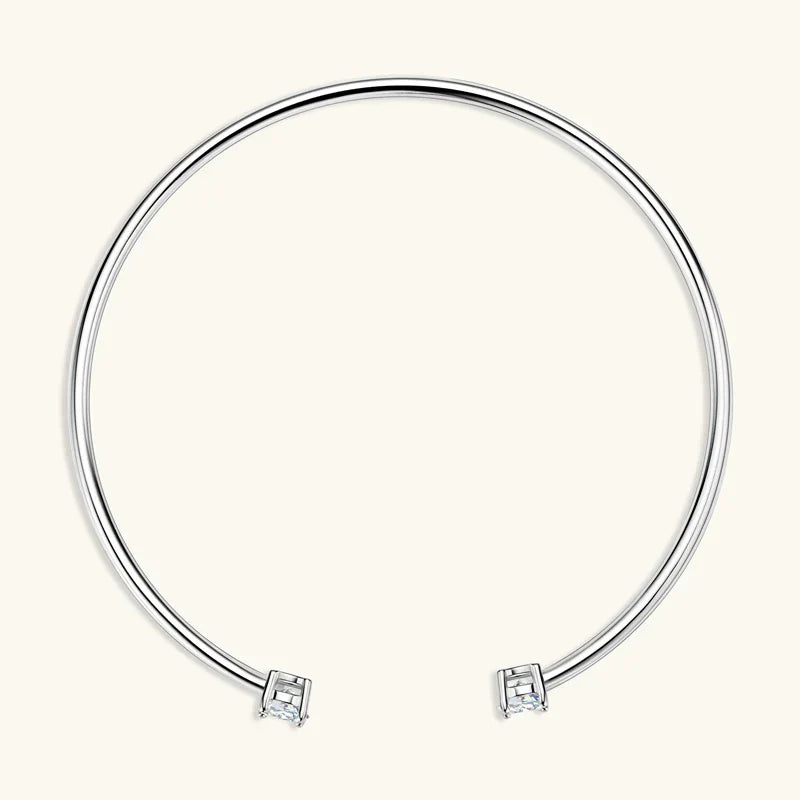 5mm 0.5ct D Moissanite Diamond Cuff Bangle for Women Wedding Bracelet Real Silver 925 Open Bangle Engagement Fine Jewelry