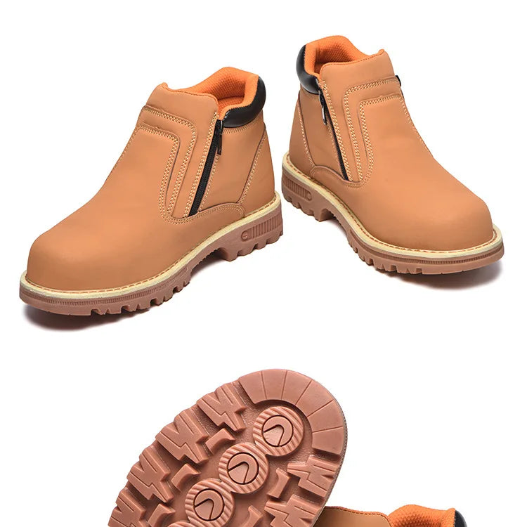 work shoes for men waterproof safety shoes man anti spark leather boots man anti puncture anti slip welder shoe black work shoes
