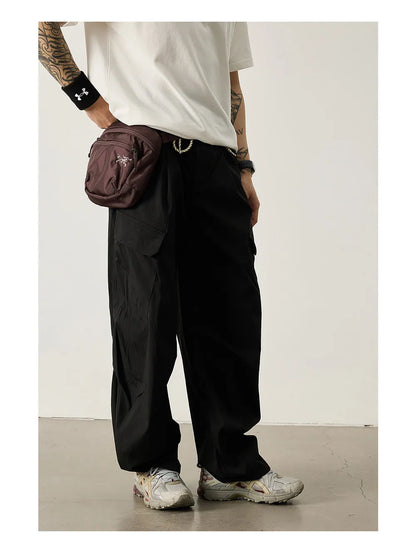 Unisex Outdoor Quick Dry Lightweight Techwear Hiking Cargo Pants Loose Fit Casual Sports Spring Summer Thin Long Pants Trendy