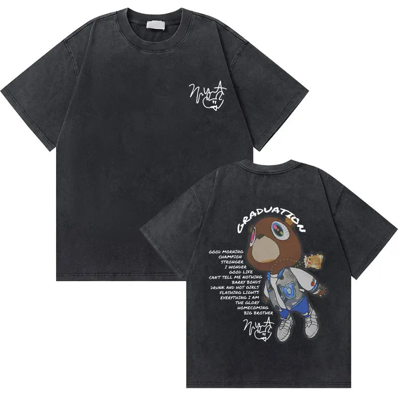 Washed Vintage Rapper Kanye West Graphic T-shirts THE LIFE OF PABLO Cover Print Tshirt Men Hip Hop Fashion Oversized T Shirts