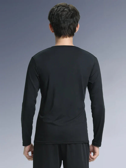 Men's Compression T-shirt, Long Sleeve Crew Neck Sweat-absorbing Quick-drying T-shirts For Men's Fitness Training