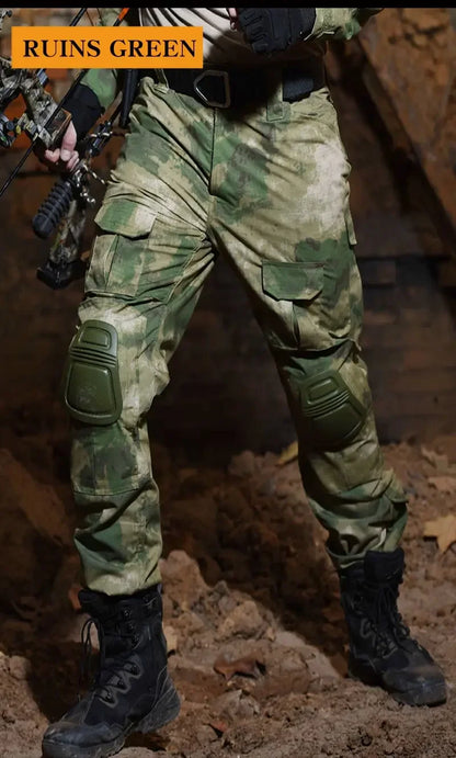 Outdoor Combat Pants +Knee Pads Tactical Cargo Pants Men Trousers Hunting Pants Camping Camo Multicam Workwear Trekking Clothes