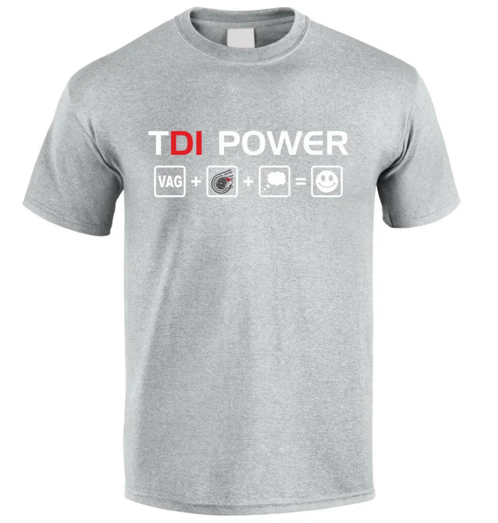 Tdi Power Vag + Turbocharger Fun Fan T Shirt Cool Short Sleeve Christmas Gift A T-shirt for Car Fans