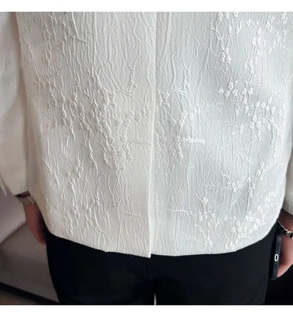 New Luxury Jacquard Floral Suit Jacket High Quality Men Business Slim Fit Casual Social Blazers Coats Formal Stage Prom Tuxedo