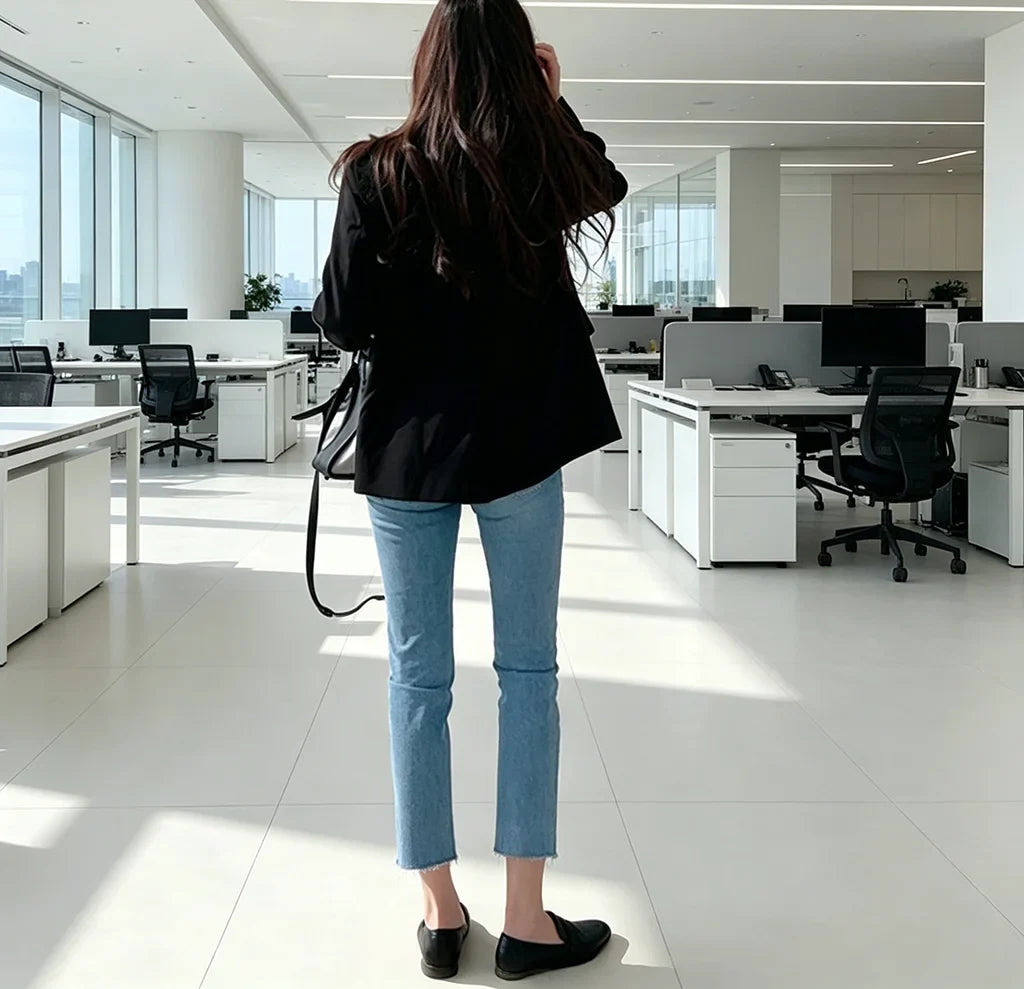 Chic Black Oversized Blazer for Women, Casual Office Lady Suit Jacket, Y2K Fashion Business Blazer, Spring Autumn Streetwear Out