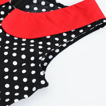LPATTERN Girls' Vintage Rockabilly Dress Party Retro Polka Dot Floral Pattern A-line Dresses Pleated Skirt Knee-Length for 4-10Y