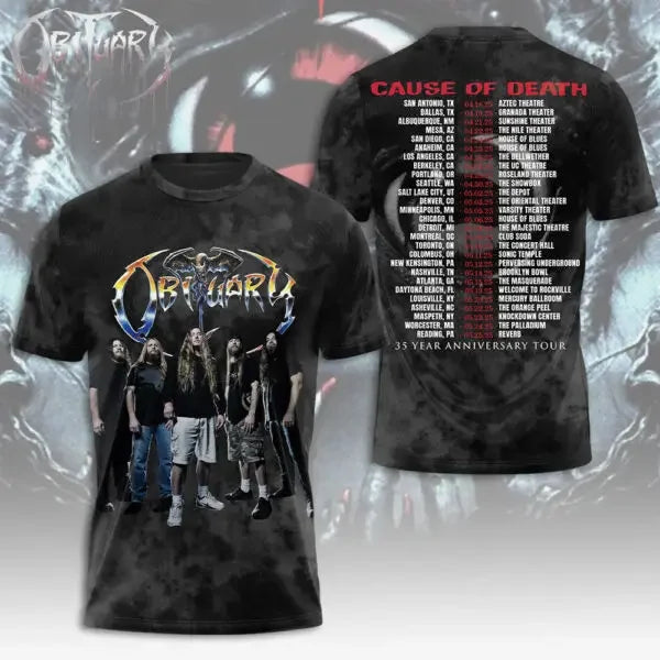 Classic Rock Obituary Album 3D Print T-shirt Summer Unisex Streetwear Men Women Hip Hop Trend Short Sleeve Tee Oversized Y2k Top
