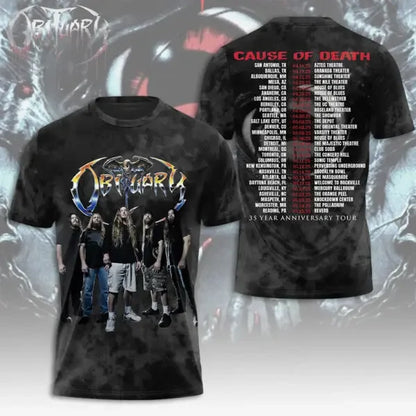 Classic Rock Obituary Album 3D Print T-shirt Summer Unisex Streetwear Men Women Hip Hop Trend Short Sleeve Tee Oversized Y2k Top