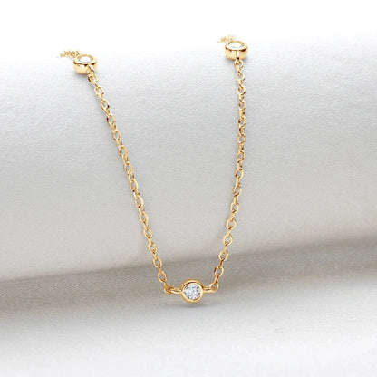 925 Sterling Silver Necklaces Round Cut 2.5mm/4mm Bezel Moissanite Choker Necklace for Women Multilayer Neck Jewelry