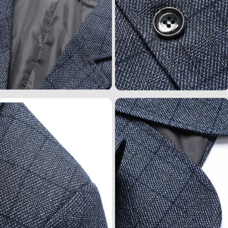 2025 Autumn Winter Woolen Suit Jacket for Men's Korean Slim Fit Casual Business Suit Jackets Social Office Blazers Men Clothing