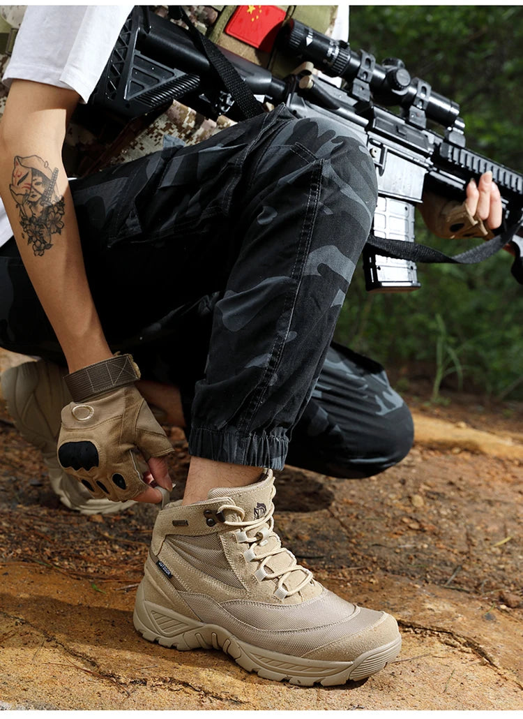 Men's Boot Combat Mens Ankle Boot Tactical Boot Male Shoes Work Safety Shoes Motocycle Boots Men Outdoor Hiking Shoes