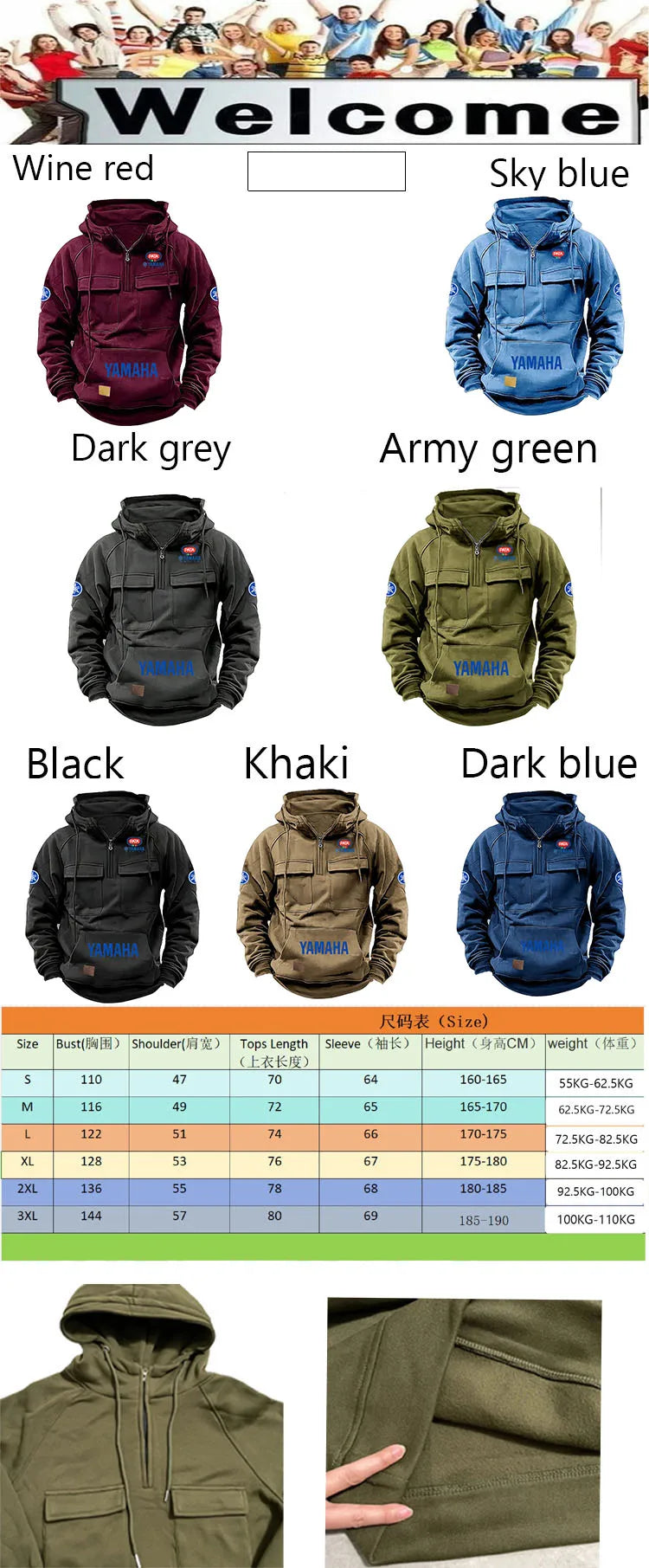 Zipper Hoodie for Outdoor Sports Enthusiasts, 2026 New Men's Fashion Half-Zip Pocket Autumn-Winter Hooded Sweatshirt