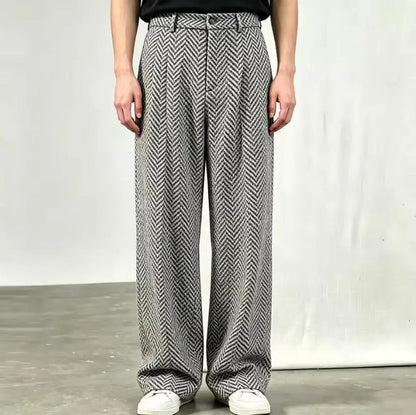2026 New Men's Pants Formal Wear Herringbone High Quality Men Business Slim Trousers Office Social Dress Pants