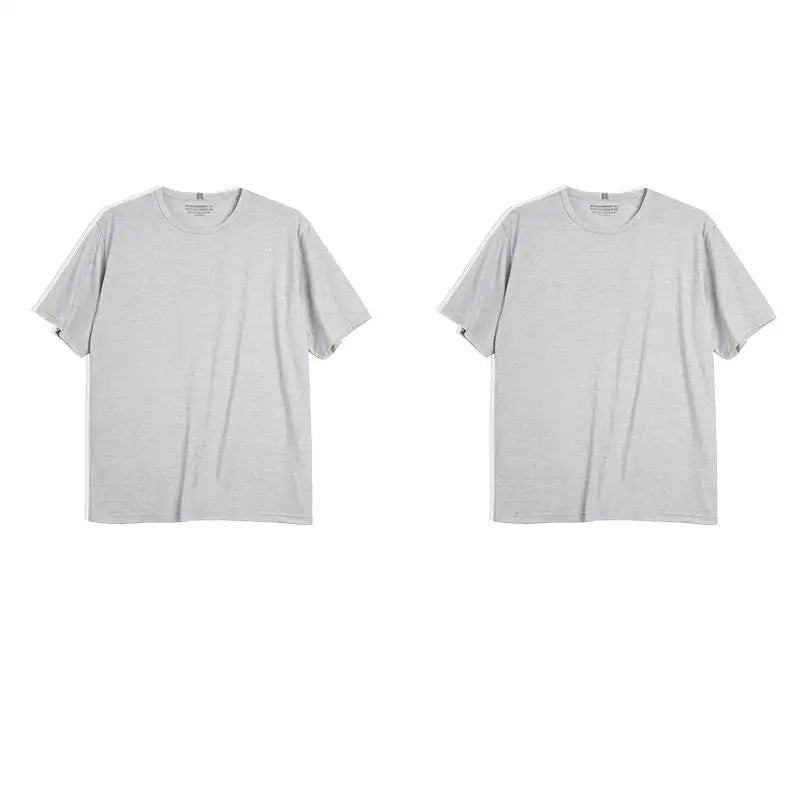 Casual Breathable Blended Short Sleeve T-shirt for Men's Summer Crew Neck Lightweight Basic Tees Versatile Loose Fit Tops