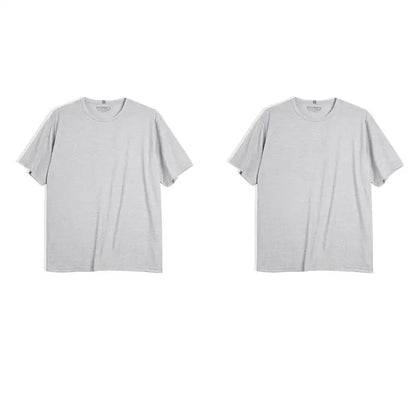 Casual Breathable Blended Short Sleeve T-shirt for Men's Summer Crew Neck Lightweight Basic Tees Versatile Loose Fit Tops