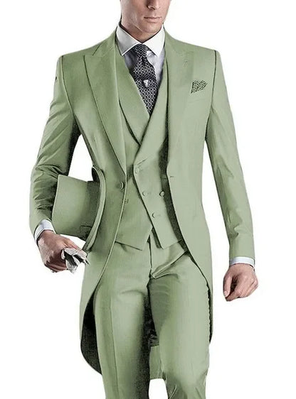 Costume Homme 3 Pieces Fashion Tuxedos Groom Wedding Men Suits Tuxedo Terno Masculino De Pour Hommes Blazer (Jacket+Pants+Vest)