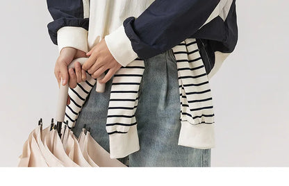 Japanese-inspired Color-blocked Crew Neck Sweatshirt with Patchwork Design: Men's Spring/Autumn Outdoor Leisure