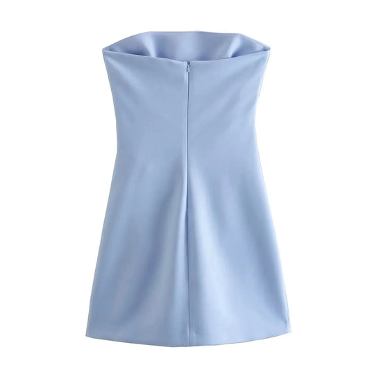 Dress Women Off Shoulder Corset Short Dresses Ruched Backless Blue Black White Dress Woman Sexy Bodycon Party Dresses