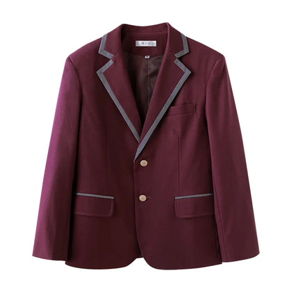 Korean Sle Student orm Jaet Briti College Wind Long Sve Button up Polyester Casual Wear for Men And Women