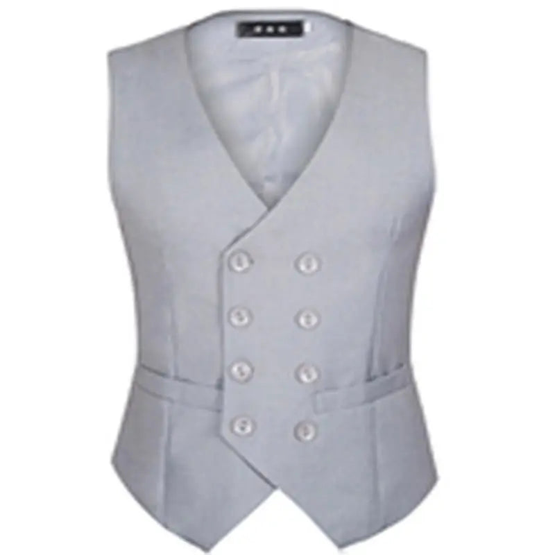 2026 Men's Slim Waistcoat Vest Spring Autumn Solid Double Breasted Oversized Suit Vest Men Formal Blazer Vest Wedding Party Tops