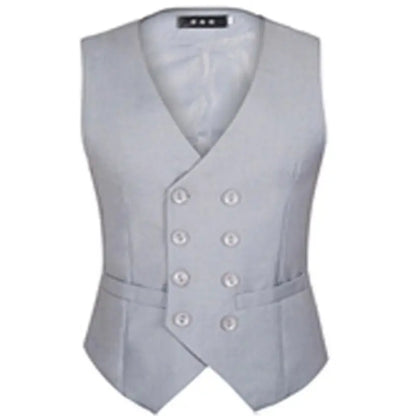 2026 Men's Slim Waistcoat Vest Spring Autumn Solid Double Breasted Oversized Suit Vest Men Formal Blazer Vest Wedding Party Tops