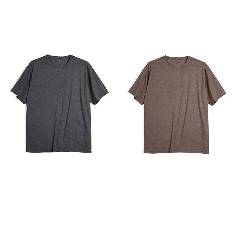 Casual Breathable Blended Short Sleeve T-shirt for Men's Summer Crew Neck Lightweight Basic Tees Versatile Loose Fit Tops
