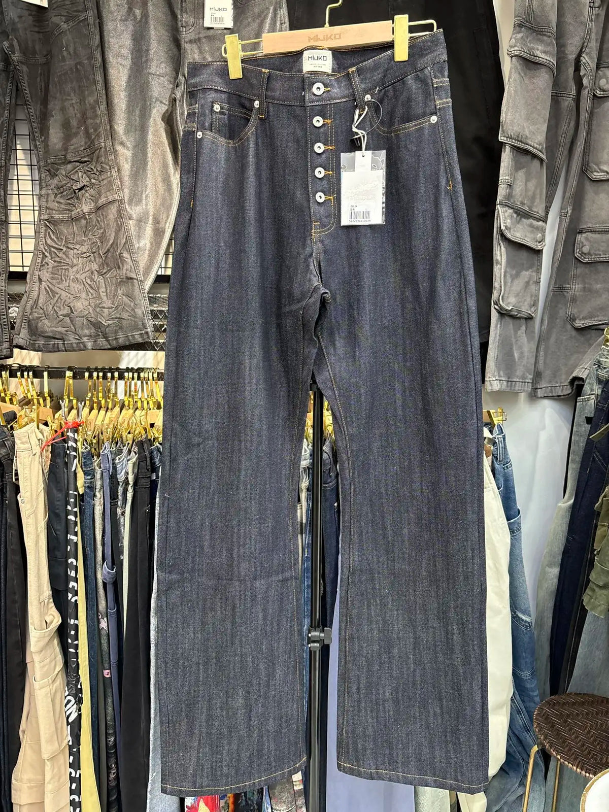BootCut Original Jeans Wide Leg Trousers Straight Button Design ZJ124